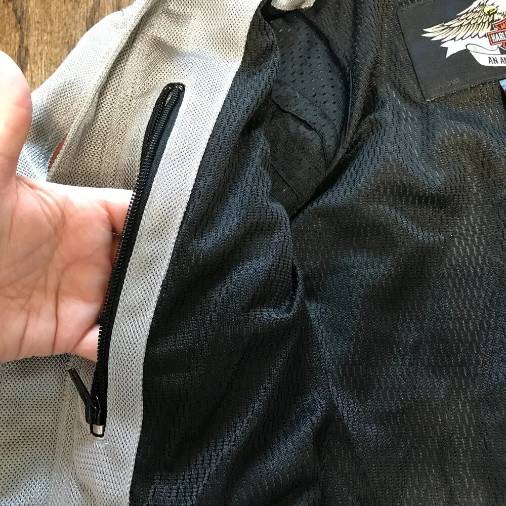 Harley-Davidson Mesh Padded Riding Jacket Womens Plus‎ 1W (18-20) Gray Black